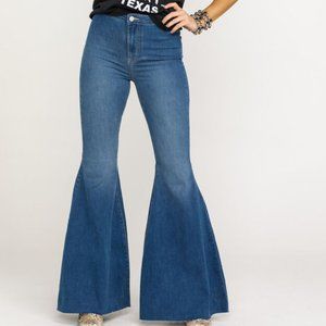Free People Women's Dark Just Float on Flare Jeans